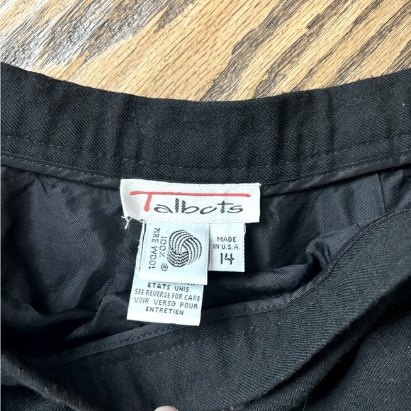 TALBOTS Wool Black Dress Pants Trousers Size 14 Made in the USA - Picture 2 of 4